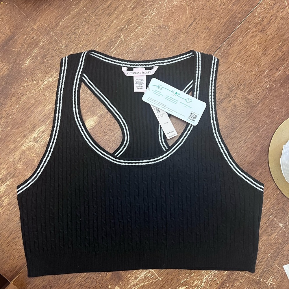 Victoria's Secret Black and White Ribbed Top